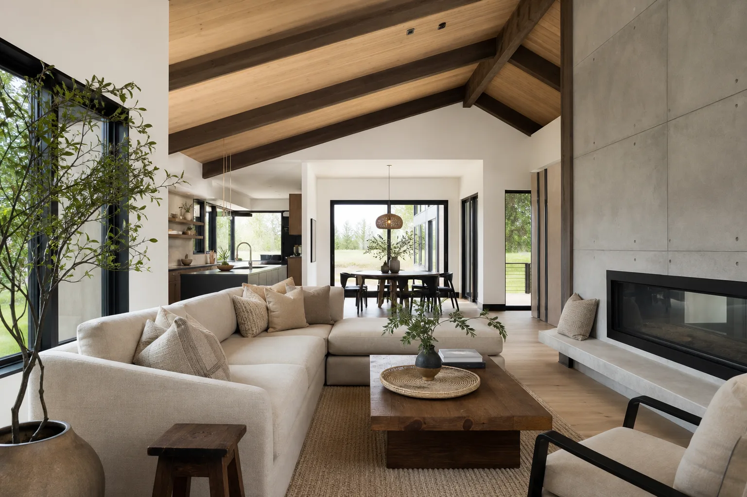 Durable, low-maintenance GOGER concrete home interior with warm finishes
