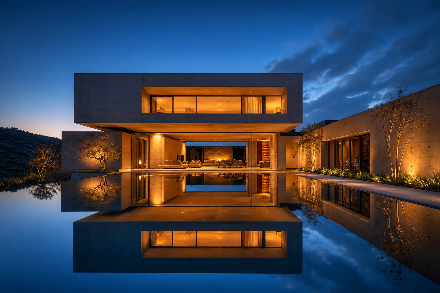 Blue hour mirror
